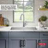 Lavabo de cocina con un receptáculo de acero inoxidable de 30" de montaje bajo encimera con accesorios